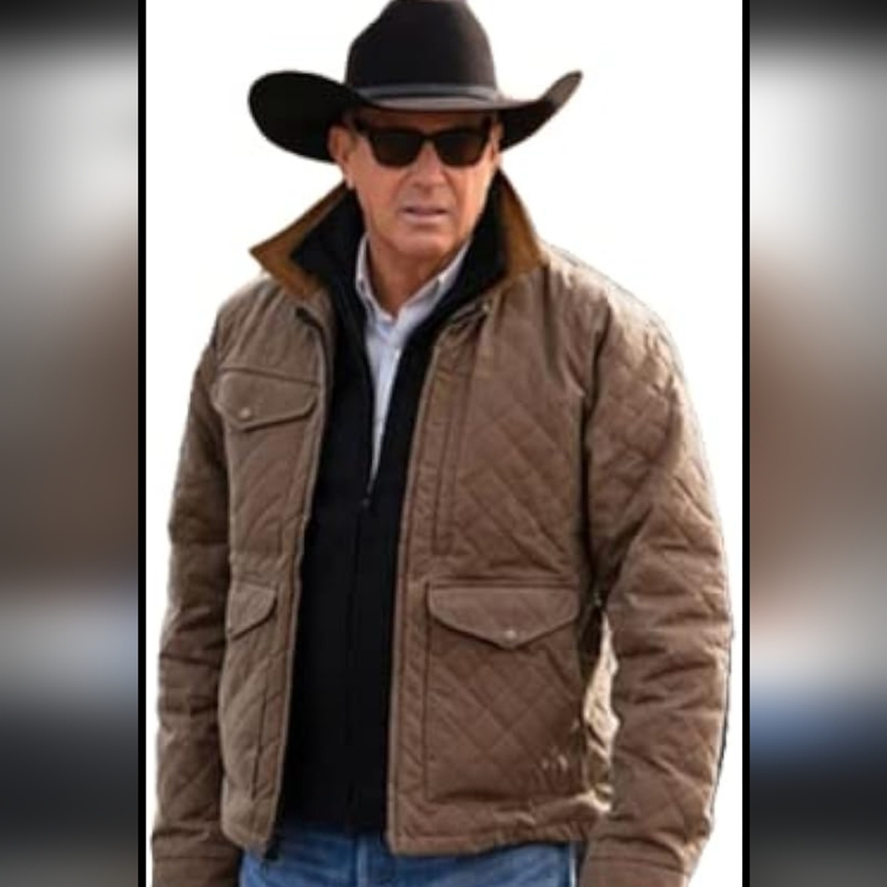 America Jackets "Yellowstone" Kevin Costner Rancher Cowboy Quilted Shirt Jacket